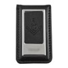 Black Leather Square & Compass Masonic Money Clip - [Silver][3''