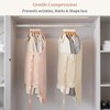PAVSTINE Hanging Wardrobe Organiser with Compression, Space Saving, Pink