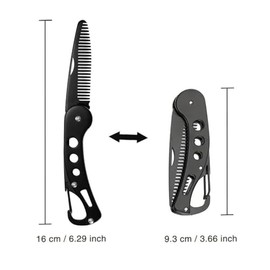 Peine plegable de acero inoxidable para barba, peine antiestático multifuncional portátil para hombres estilo bigote