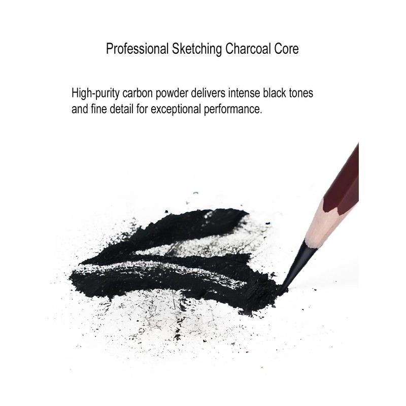 Professional Drawing Charcoal Pencils Set, 10 Piece Art Supplies with