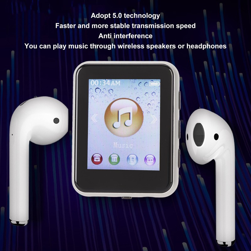 MP3 Bluetooth Player HiFi Lossless 1.8 Inch Touch Screen Support