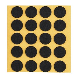 peha Pack of 20 felt gliders, felt gliders, scratch protection for vases and decorative objects, 1.0 mm thick, black, round, 15 mm