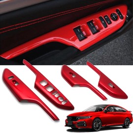 ATAIRSOFT 4 PCS Window Control Switch Button Cover Car Door Lock Switch Trim Window Switch Panel Cover for Honda Civic 2016 2017 2018 2019 2020 2021 10th Gen Interior Accessories
