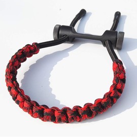 AMEYXGS Archery Bow Sling Compound Bow Wrist Sling Bow Sling Braided Cord Rope Adjustable Strap Shooting Target Outdoor Hunting Accessories (Black and Red)