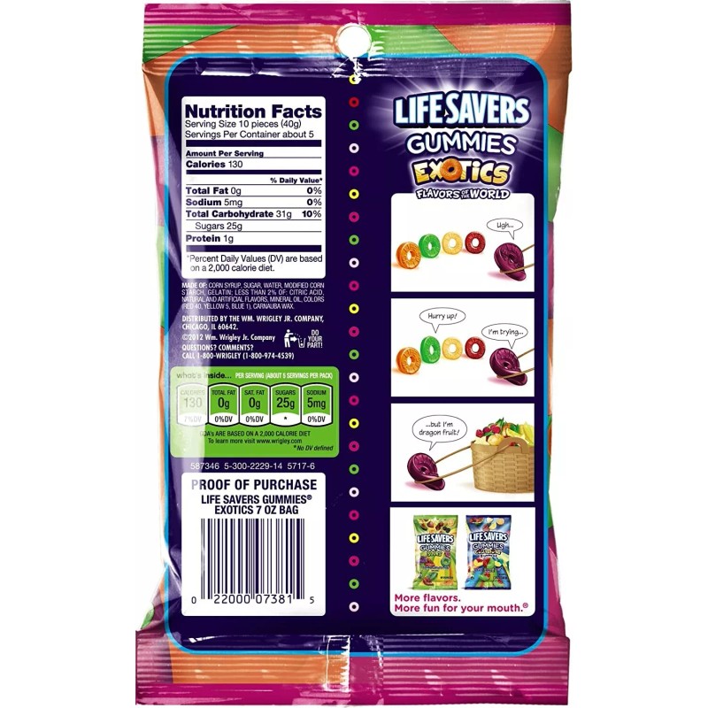 Life Savers Life Savers Exotics Gummies Candy Bag, 7 Oz