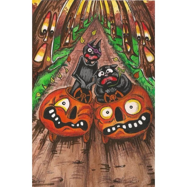 1.5x2 DOLLHOUSE MINIATURE PRINT OF PAINTING RYTA 1:12 SCALE HALLOWEEN