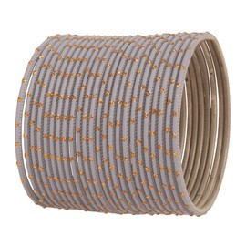 Touchstone "Colorful Bangle Collection" Indian Bollywood Exclusive Golden Glaze Grey Color Designer Jewelry Special Large Size Bangle Bracelets. Set of 24 For Women.