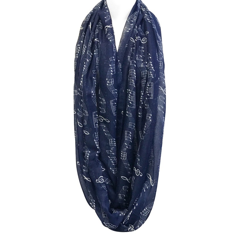 Wrapables® Lightweight Musical Notes Infinity Scarf, Blue