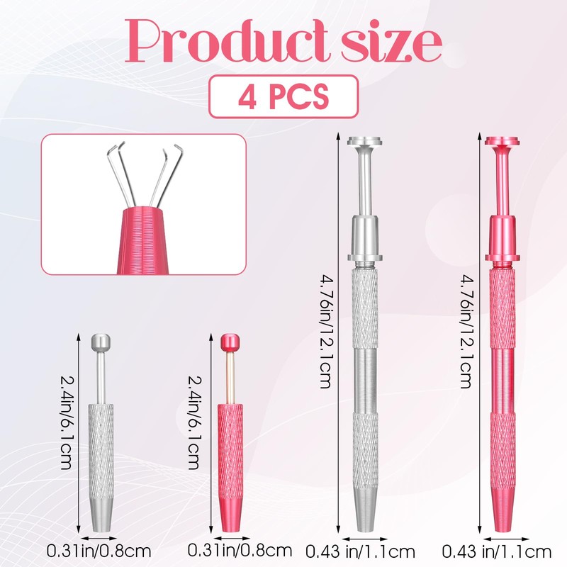 YBEATY 4 Pcs Piercing Taper Ball Grabber Tool Diamond Claw