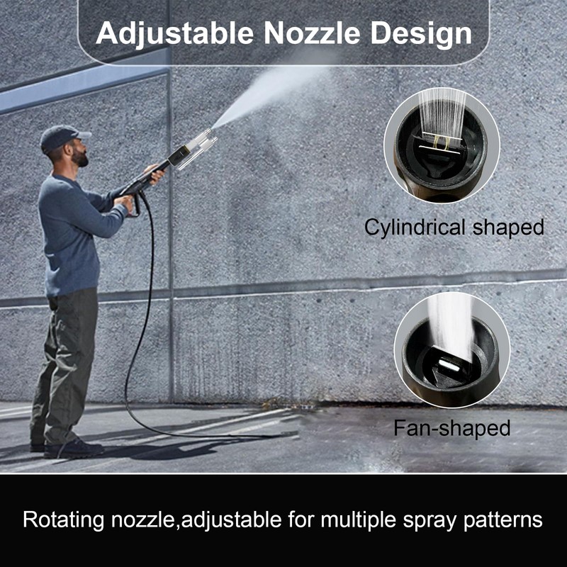 Adjustable M5 Twist Nozzle for Pressure Washer, Long Range Shooter