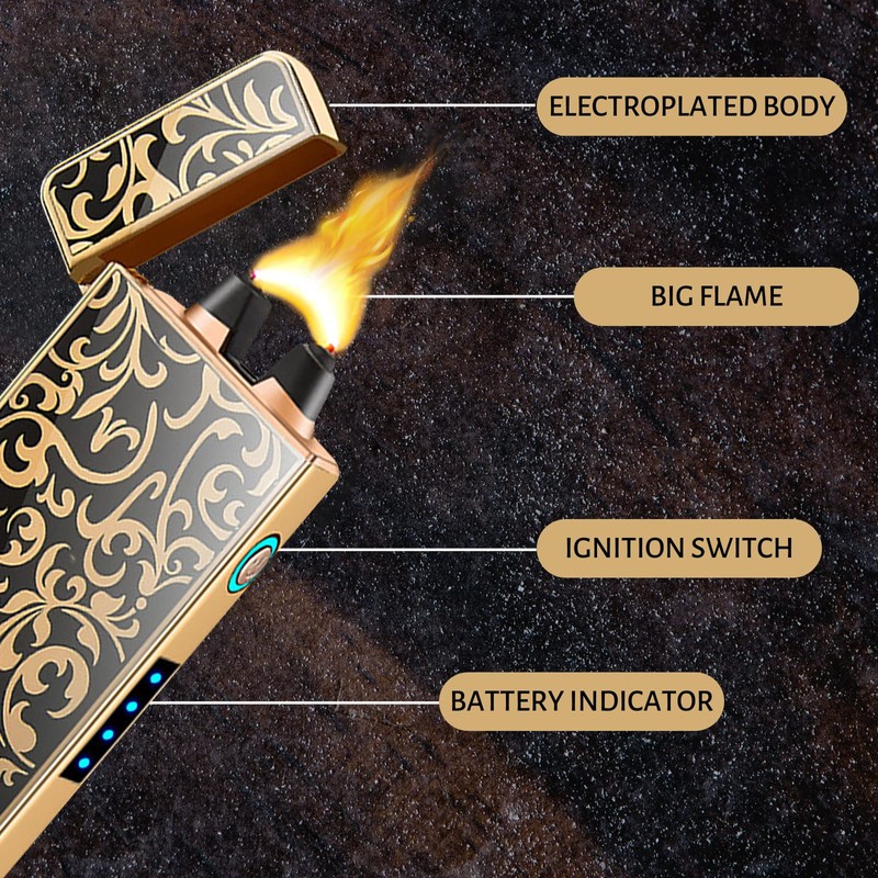 Electric Lighters USB Rechargeable Windproof Flameless Lighter Arc Plasma Lighter