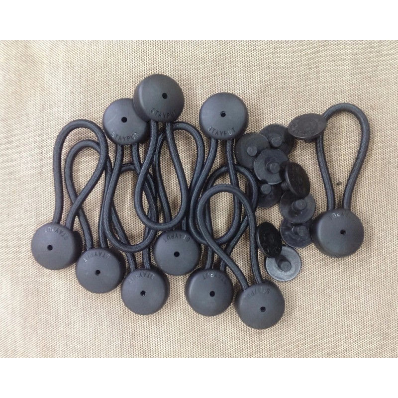 Stay-put stayput 10 BLACK Bungee Shock Cord Clip Loops STAYPUT