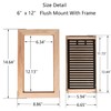 Hardwood White Oak Floor Register, Flush Mount with Frame, 6x12