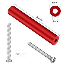 Ripeng 24 Pcs Electrical Outlet Spacers Box Extender Kit Round Electrical Box Extender 12 Pcs Switch and Receptacle Screw Straight and 12 Pcs Longer Screws for Fix Wonky and Sunken Outlets(Red)
