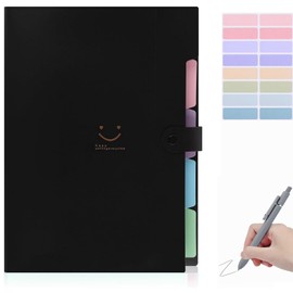 Fächermappe A4,Mappe Mit 7 Fächern,Dokumentenmappe A4 Mit Etiketten,Ordnungsmappe Mappen Ordnersystem,Document Organizer Für Zuhause,Büro,Schule (Fächermappe black)