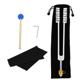 32 HZ Weighted Tuning Fork with Massage Head for Healing, Yoga, Stress Alleviation, Relaxation, with Hammer, Bag, Clean Cloth, Wrench