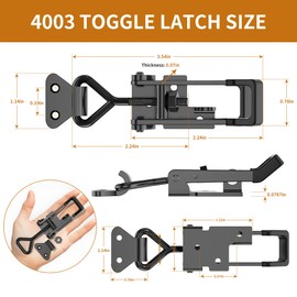 4Pack Heavy Duty Toggle Clamp Latch,4003 Style 1320lbs Capacity Pull Clamp Black Adjustable Quick Release Hasp Clamps for Smoker Cabinet Boxes Case Trunk Jig,Metal Toggle Latch Catch Set