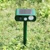 Solar Powered LED Animal Repeller Ultrasonic Waterproof Animal Repellent for