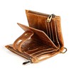Alkenred Small Wallet Women Leather Chain Compact Card Holder Zipper