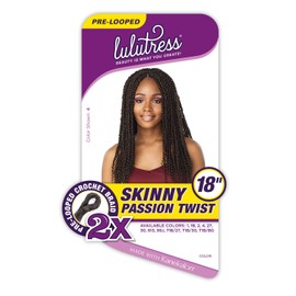 Sensationnel Crochet Braids Lulutress 2X Pre-Looped Skinny Passion Twist 18" (1-PACK, T1B/30)