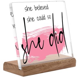 LukieJac Congratulations Gifts For Women Friends Graduation Gift For Her - New Job Promotion Gifts She Believed She Could So She Did Inspirational Quote Encouragement Motivational Cheer Up Gifts