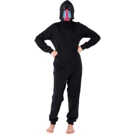 Ladeheid LA40-233 Girls' / Teenager Cotton Sleepsuit, Animal Costume, Colourful Animal Motif, Fancy Dress with Hood, Black Baboon