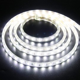 GQL 2m 5050 LED Strip White with Switch (80cm Cable), Mains Powered SMD 60LEDs/m Commercial Rope Light, IP65 Waterproof for Indoor/Outside Decoration UK Plug Supply