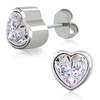 JEROOT 7 mm Cubic Zirconia Earrings in Heart Shape, Sparkling