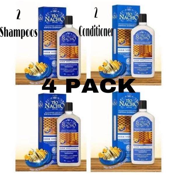 4 PACK NEW IN THE MARKET Tio Nacho thicker effect Hair  Shampoo & Conditioner .