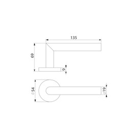 Emuca - Internal Door Handles, Set of Internal Door Handles with D.53mm (2 inch) Rose, L-R Model, Stainless Steel, Satin Nickel.
