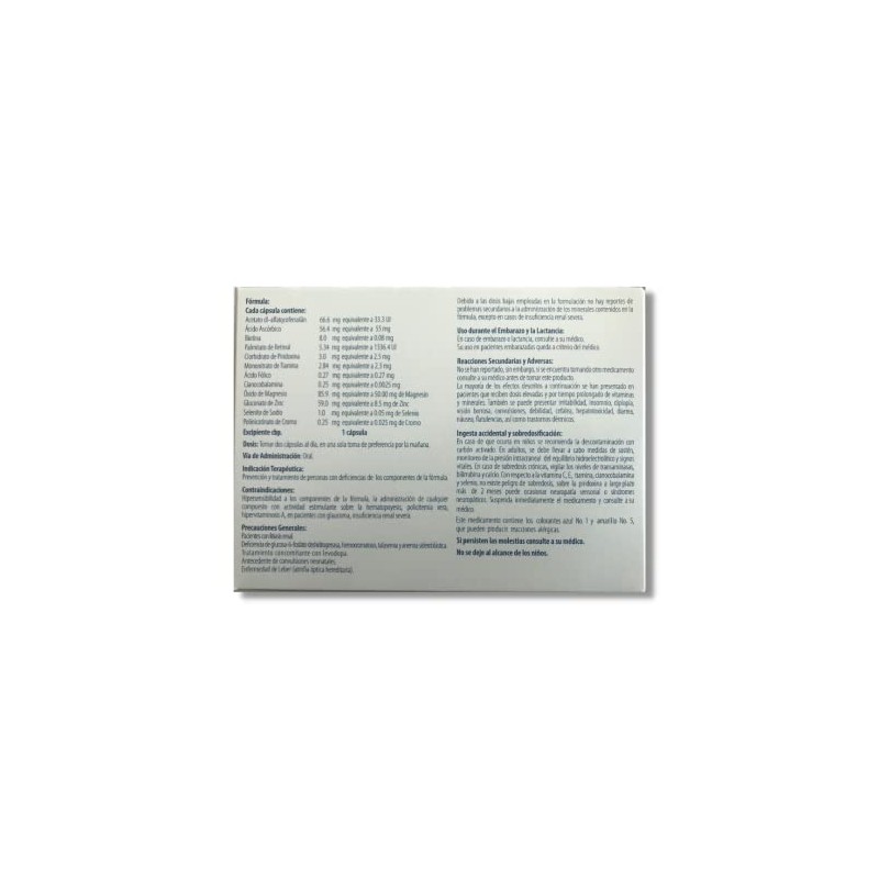 Muvareta Vitaminas y Minerales con Complejo B, Antioxidantes y Cromo,