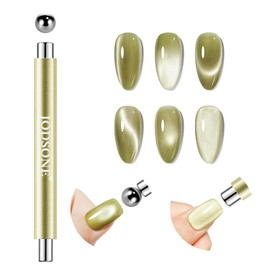 JODSONE 3-in-1 Cat Eye Magnet Nail Art Tool,Cylindrical & Ball Magnet Nail Art Pens, Multi-Effect Magnets for Cat Eye Gel Polish DIY at Home Salon