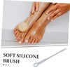 PACKOVE Silicone Foot Scrubber Brush Handle Toe Cleaner Soft Bristles