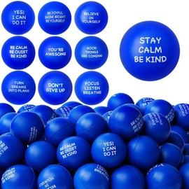 SHQDD 54 bolas antiestrés, bolas antiestrés para adultos, juguetes de esponja suave para apretar con citas inspiradoras, regalos para aliviar el estrés en la oficina, aula, juguetes para aliviar la ansiedad, premios para el aula, regalos para estudiantes