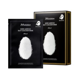 JMsolution Water Luminuous Silky Cocoon Black Mask - Korean Skincare Facial Mask - Silkworm extract amino acid -Nutrition and Moisturization Synergy - 10 sheets for a sensitive skin