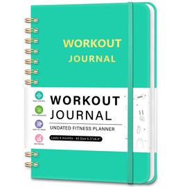 Workout Journal Fitness Planner for Women & Men, Undated Workout Log Book to Tracking Gym Sessions, Great Accessories to Achieving Your Wellness Goals, 6.3"x8.4",Turquoise