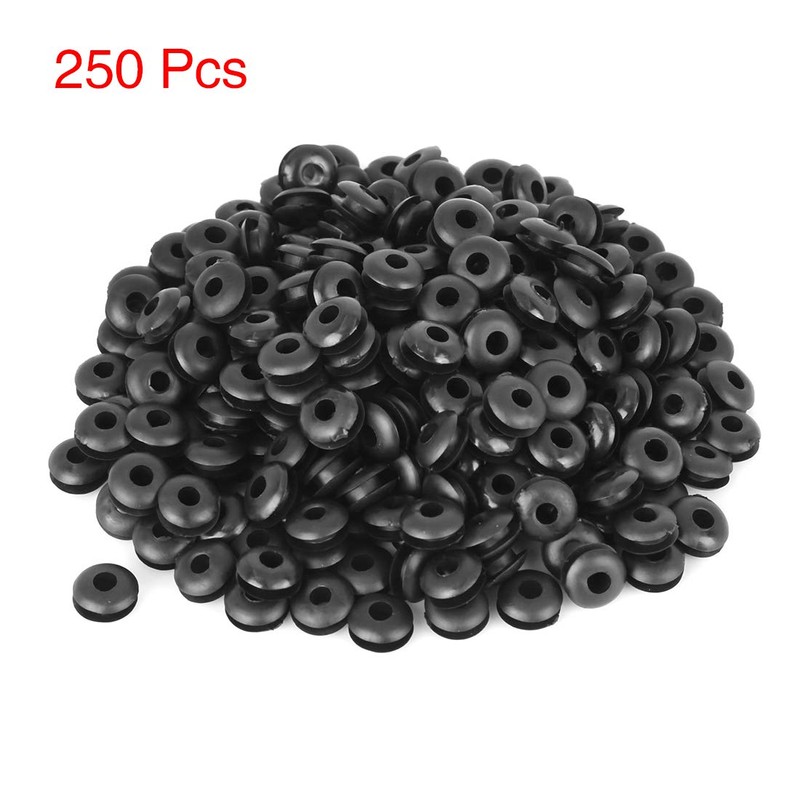 X AUTOHAUX 250 Pieces 4 mm Double Sided Rubber Grommets