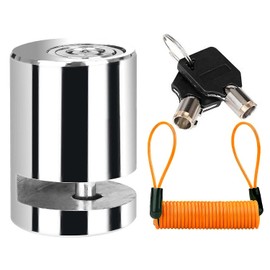 Brake Disc Lock with Reminder Cable for Theft Protection, Stretchable up to 150 cm, Orange (Reusable)