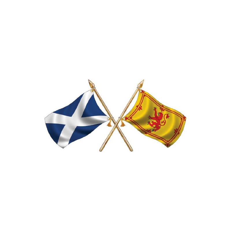 Totally Graphics Scottish Rampant Lion Crossed Flags (69mm x 138mm)
