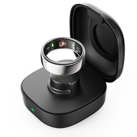 VOVELF Wireless Charging Case Compatible with Oura Ring Gen3, Smart Ring Charging Case 600mAh Portable Ultra-Long Battery Life and Easy to Carry, Fast Charging for Heritage/Horizon (Size 12) Black