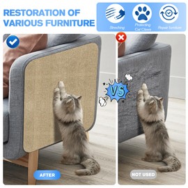 Cat Scratch Protector 2Pack,39.3"x15.7" Cat Scratch Mat Self-Adhesive Carpet Mat Trimmable,Cat Wall Shelves DIY Cat Pad Furniture Protecting Sofa and Door