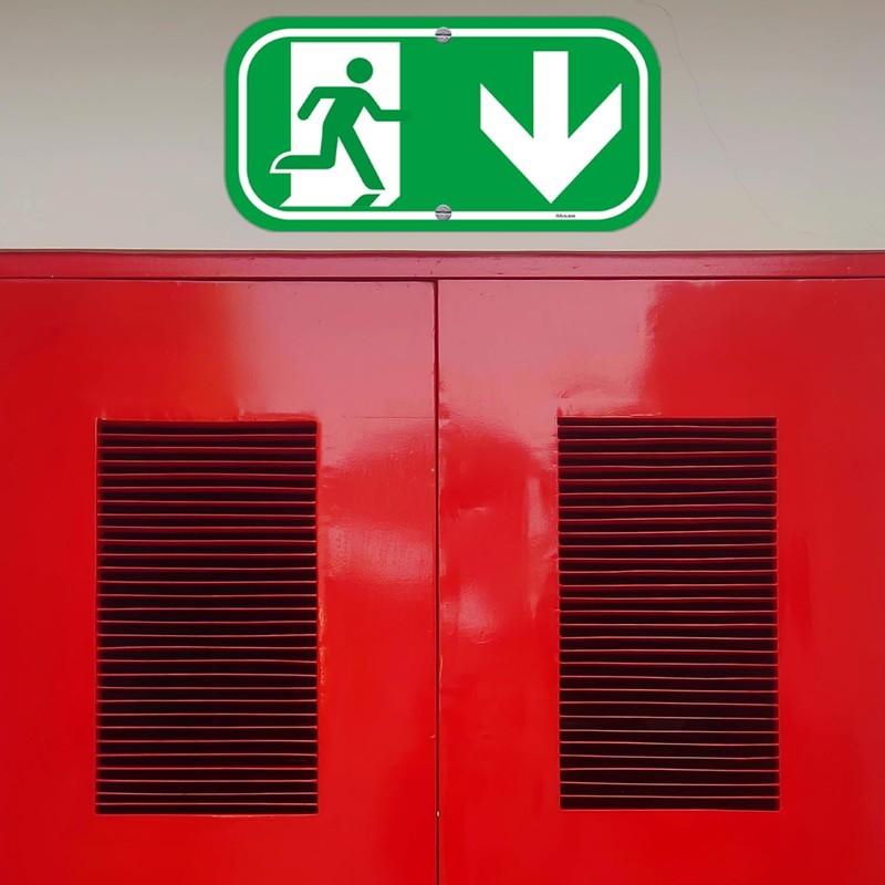 Emergency Exit Sign Arrow Down 30 x 15 cm Escape