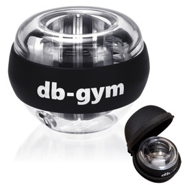 db-gym Snap Ball, Lightweight, Auto Start Function, Powerball, Grip Strength, Forearm, Muscle Training, Wrist Grip, Heavy Duty Training Equipment, Strap Included (Clear, Standard)