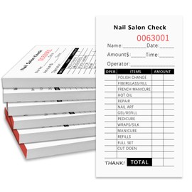 12 Pack Nail Spa Salon Sales Book Guest Checks Pad 2.76x5.12 Inch Beauty Salon Receipt Ticket Book Nail Order Barbershop Supplies for Salon Barber Shop(100 Sheets per Book)