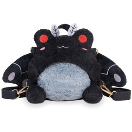 Cuddle Barn PlushGoals - Mothman Wawa Backpack Stuffed Animal Kawaii Cute Fuzzy Plush Bag Crossbody, 9 inches