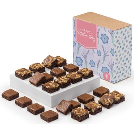 Fairytale Brownies Mother's Day SUGAR-FREE Magic Morsel 24 Individually Wrapped Gourmet Chocolate Food Gift Basket - 1.5 Inch x 1.5 Inch Bite-Size Brownies - 24 Pieces - Item CM524
