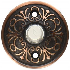 Emtek 2406 2-3/4" Diameter Lancaster Style Brass Lighted Doorbell Rosette, Oil Rubbed Bronze