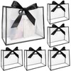 Conlunch 12pcs Clear Plastic Gift Bags with Die Cut Handles,