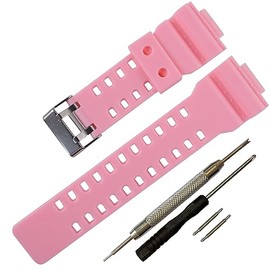 16mm G-Shock replacement watch bands for Casio G-Shock GLS-8900/GW-8900/GA-110/GA-100C/GA-120/GD-110/GLS-100 (Pink)