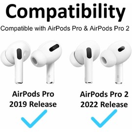 Replacement Earbuds Tips Silicone Ear Tips for Air Pods Pro 2/ AirPod Pro 1, Fit in Case AirPodsPro Eartips XS/S/M/L 4 Size 8 Pairs 16 Piece,White Proyw16
